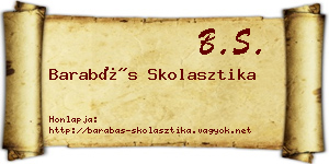 Barabás Skolasztika névjegykártya